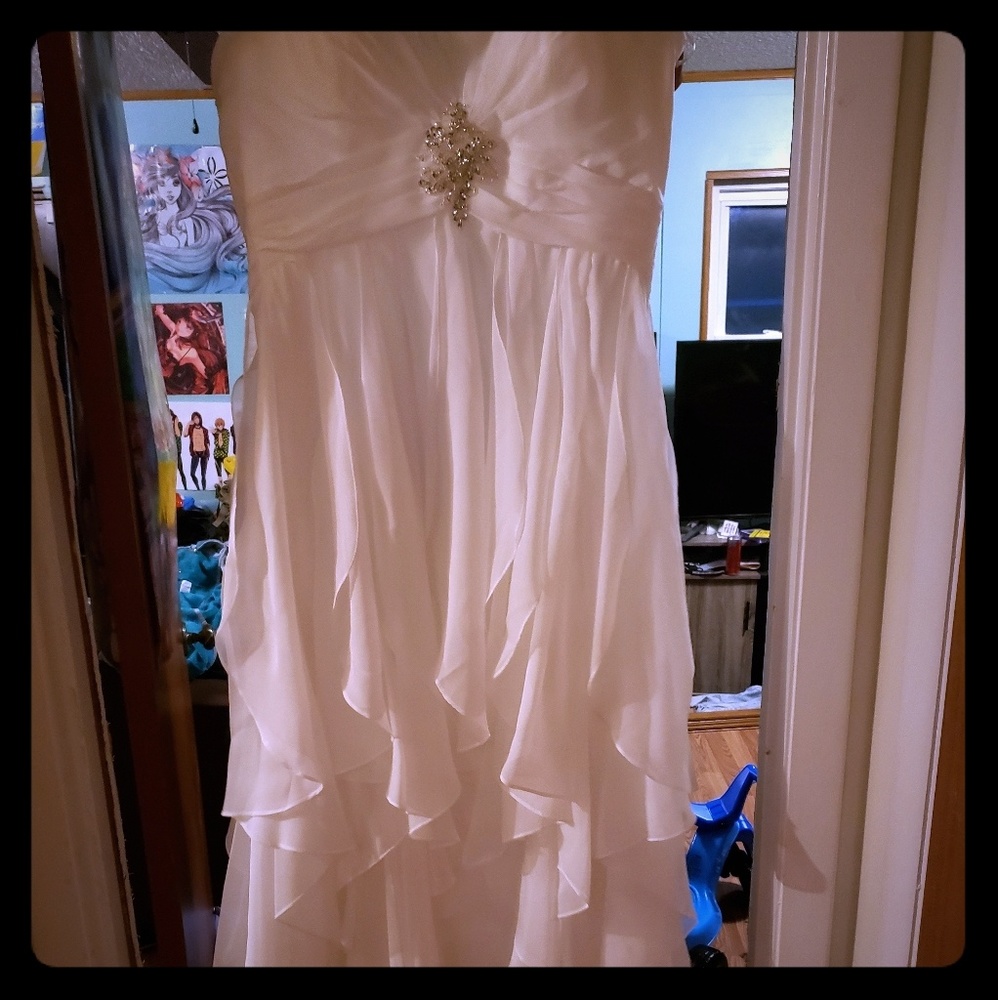 Beach wedding dress with corset back
